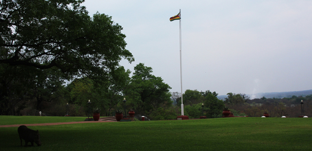 Looking toward Victoria Falls - Notice the mist on the right side.